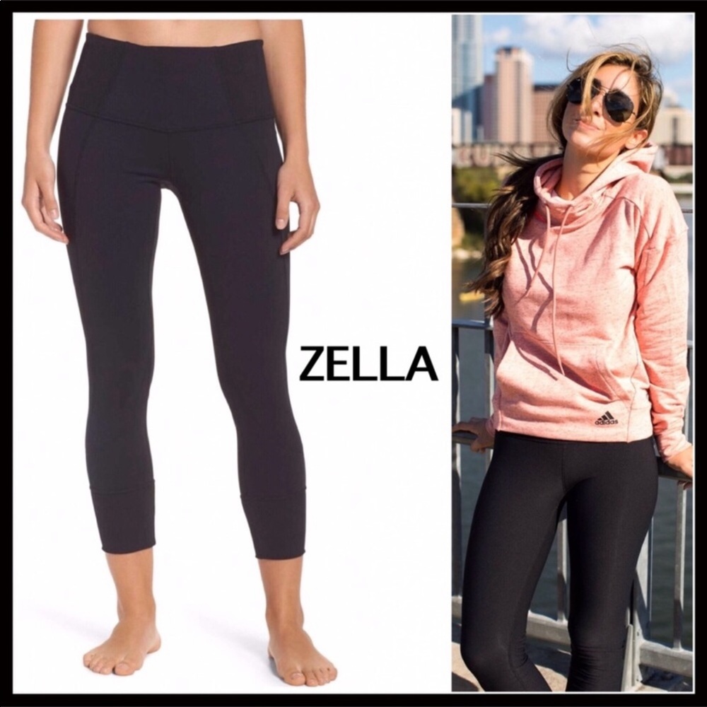 ZELLA BLACK HIGH WAIST MIDI SCULPTING LEGGINGS A3C - Picture 1 of 7